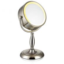 Face lampa stołowa z lusterkiem 1x25W E14 230V stalowa